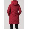image:imageFlygo Womens Winter Warm Quilted Down Coat Hooded MidLong Puffer JacketWine Red