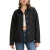 image:imageFlygo Womens Button Down Denim Shirt Lightweight Chambray Long Sleeve Blouse Tops Casual Lapel Collar Shacket with PocketsBlack