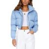 image:imageFlygo Womens Cropped Puffer Jacket Full Zip Winter Quilted Down Coat OutwearBlue