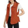 image:imageFlygo Womens Quilted Puffer Vest Stand Collar Lightweight Button Down Padded Puffy Outwear Gilet with PocketsReddishOrangeL