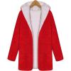 image:imageFlygo Womens Reversible Fleece VNeck Winter Hooded Long Puffer CoatRed