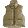 image:imageFlygo Womens Stand Collar Reversible Outdoor Padded Cropped Puffer Vest JacketArmygreen