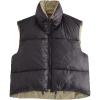 image:imageFlygo Womens Stand Collar Reversible Outdoor Padded Cropped Puffer Vest JacketBlack