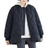 image:imageFlygo Womens Winter Warm Insulated Diamond Quilted Full Zipper Lightweight Parka Jacket Coats OutwearBlack