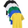 image:imageFlygo Boys 5 Pack Short Sleeve TShirts Cotton Soft Basic Tees Crewneck Casual Top for Kids ToddlersBlack white yellow grassgreen navyblue