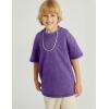 image:imageFlygo 3 Pack Boys Girls TShirts Cotton Acid Washed Oversized Tee Shirts Kids Loose Short Sleeve Summer Basic T Shirt TopsBlackrosepurple