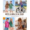 image:imageFlygo 3 Pack Boys Girls TShirts Cotton Acid Washed Oversized Tee Shirts Kids Loose Short Sleeve Summer Basic T Shirt TopsBlackrosepurple