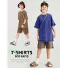 image:imageFlygo 3 Pack Boys Girls TShirts Cotton Acid Washed Oversized Tee Shirts Kids Loose Short Sleeve Summer Basic T Shirt TopsDarkgreycoffeedarkblue