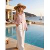 image:imageFlygo Sheer Tops for Women Sexy Long Sleeve Button up Shirts Loose Collared See Through Mesh Blouse TopPink