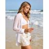 image:imageFlygo Sheer Tops for Women Sexy Long Sleeve Button up Shirts Loose Collared See Through Mesh Blouse TopWhite