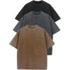 image:imageFlygo 3 Pack Boys Girls TShirts Cotton Acid Washed Oversized Tee Shirts Kids Loose Short Sleeve Summer Basic T Shirt TopsBlackdarkgreycoffee