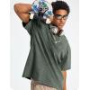 image:imageFlygo Mens Oversized TShirts Acid Wash Cotton Vintage Loose Fit Baggy Tees Summer Short Sleeve Basic Streetwear TopsBlackblackgreykhakiarmygreen