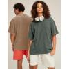 image:imageFlygo Mens Oversized TShirts Acid Wash Cotton Vintage Loose Fit Baggy Tees Summer Short Sleeve Basic Streetwear TopsBlackgreykhakiarmygreen