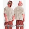 image:imageFlygo Mens Oversized TShirts Acid Wash Cotton Vintage Loose Fit Baggy Tees Summer Short Sleeve Basic Streetwear TopsBlackgreykhakibeige