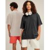 image:imageFlygo Mens Oversized TShirts Acid Wash Cotton Vintage Loose Fit Baggy Tees Summer Short Sleeve Basic Streetwear TopsBlackkhakiarmygreenbeige