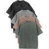 image:imageFlygo Mens Oversized TShirts Acid Wash Cotton Vintage Loose Fit Baggy Tees Summer Short Sleeve Basic Streetwear TopsBlackblackgreykhakiarmygreen