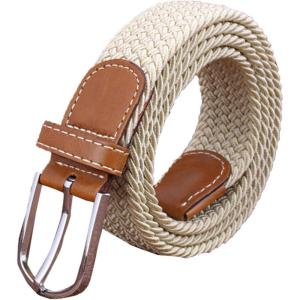 image:imageFlygo No Hole Elastic Braided Woven Belt Stretch Belt For MenWomenJuniorsBeige