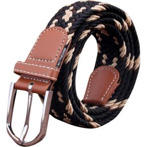 image:imageFlygo No Hole Elastic Braided Woven Belt Stretch Belt For MenWomenJuniorsBlackBeigeCoffee