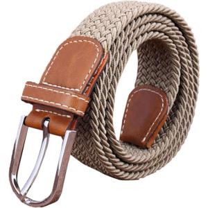 image:imageFlygo No Hole Elastic Braided Woven Belt Stretch Belt For MenWomenJuniorsKhaki