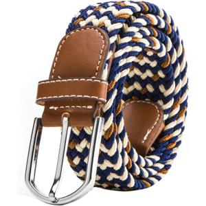 image:imageFlygo No Hole Elastic Braided Woven Belt Stretch Belt For MenWomenJuniorsKhakiNavyBeige