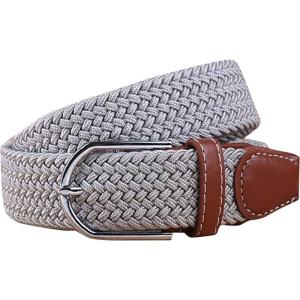 image:imageFlygo No Hole Elastic Braided Woven Belt Stretch Belt For MenWomenJuniorsLight Grey