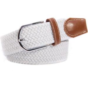 image:imageFlygo No Hole Elastic Braided Woven Belt Stretch Belt For MenWomenJuniorsWhite