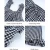 image:imageFlygo Pajama for Women Sets 2 Piece Summer Gingham Ruffle Trim Cami Top Short Sets Y2K Cute Plaid Pjs Lounge Sleepwear OutfitBlack