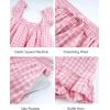 image:imageFlygo Pajama for Women Sets 2 Piece Summer Gingham Ruffle Trim Cami Top Short Sets Y2K Cute Plaid Pjs Lounge Sleepwear OutfitPink