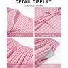 image:imageFlygo Women Gingham Short Pajama Set Y2K Tie Front Puff Sleeve Top High Waist 2 Piece Sets Summer Cute Plaid Pjs LoungewearPink