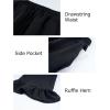 image:imageFlygo Women Wide Leg Palazzo Pants Summer Ruffled High Elastic Waisted Flowy Pants Casual Pleated Beach Trousers with PocketsBlack