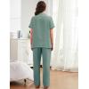 image:imageFlygo Womens 100 Cotton Pajamas Set Polka Dot Short Sleeve Button Down Top amp Long Pants Soft Sleepwear with PocketsGreen