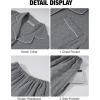 image:imageFlygo Womens 100 Cotton Pajamas Set Polka Dot Short Sleeve Button Down Top amp Long Pants Soft Sleepwear with PocketsGrey