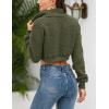 image:imageFlygo Womens 12 Zip Sherpa Pullover Fuzzy Fleece Cropped SweatshirtArmygreen