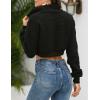 image:imageFlygo Womens 12 Zip Sherpa Pullover Fuzzy Fleece Cropped SweatshirtBlack