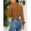 image:imageFlygo Womens 12 Zip Sherpa Pullover Fuzzy Fleece Cropped SweatshirtBrown