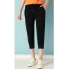 image:imageFlygo Womens 34 Capri Jogger Pants Football Active Running Shorts SweatpantsBlack