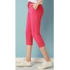 image:imageFlygo Womens 34 Capri Jogger Pants Football Active Running Shorts SweatpantsFuchsia