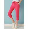 image:imageFlygo Womens 34 Capri Jogger Pants Football Active Running Shorts SweatpantsFuchsia