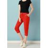 image:imageFlygo Womens 34 Capri Jogger Pants Football Active Running Shorts SweatpantsRed