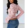 image:imageLace Long Sleeve Sexy Tops for Women Going Out Crop Top Bell Sleeve Y2K Cutout Slim Date Party Night Out ShirtsPink