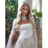 image:imageLace Long Sleeve Sexy Tops for Women Going Out Crop Top Bell Sleeve Y2K Cutout Slim Date Party Night Out ShirtsWhite