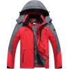 image:imageFlygo Mens Fleece Lined Hooded Windproof Waterproof Jacket Snow Rain OutwearRed