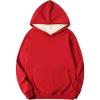 image:imageFlygo Mens Warm Fleece Hoodie Sherpa Lined Pullovers Winter Sweatshirt with PocketsWine Red