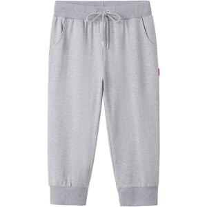 image:imageFlygo Womens 34 Capri Jogger Pants Football Active Running Shorts SweatpantsLight Grey