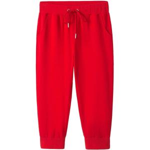 image:imageFlygo Womens 34 Capri Jogger Pants Football Active Running Shorts SweatpantsRed