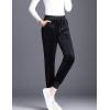 image:imageFlygo Womens Active Solid Velour Joggers Soft Stretch Warm Winter Sweatpants Pants with PocketsBlack