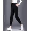 image:imageFlygo Womens Active Solid Velour Joggers Soft Stretch Warm Winter Sweatpants Pants with PocketsBlack