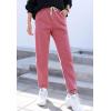 image:imageFlygo Womens Fleece Joggers Pants ClosedBottom Tapered Workout Running Active SweatpantsWine Red
