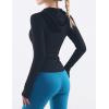 image:imageFlygo Womens Lightweight Full Zip Hoodie Jacket Slim Fit Sportswear Hooded Running Track Workout JacketBlack