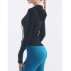 image:imageFlygo Womens Lightweight Full Zip Hoodie Jacket Slim Fit Sportswear Hooded Running Track Workout JacketBlack